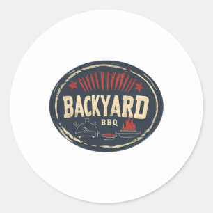 Pretty Byckyard Bbq With Friends And Family Classic Round Sticker
