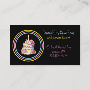 Pretty Cake Bakery Business Car Card