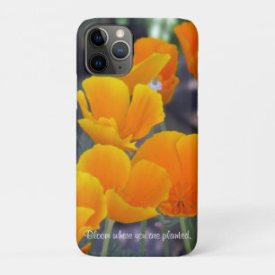 Pretty California Poppies with Quote  iPhone 11 Pro Case