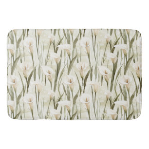 Pretty Calla Lilly Flowers Bath Mat