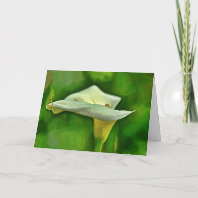 Pretty Calla Lily Flower Floral Art Note Card (Front)