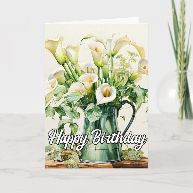 Pretty Calla Lily Flowers Card (Front)