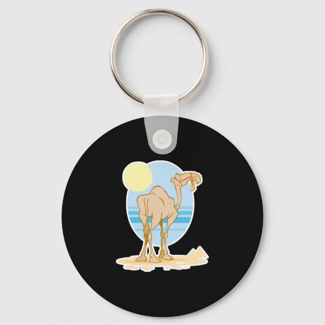pretty camel and pyramids scene key ring (Front)