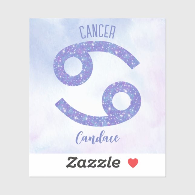 Pretty Cancer Astrology Sign Personalised Purple (Sheet)