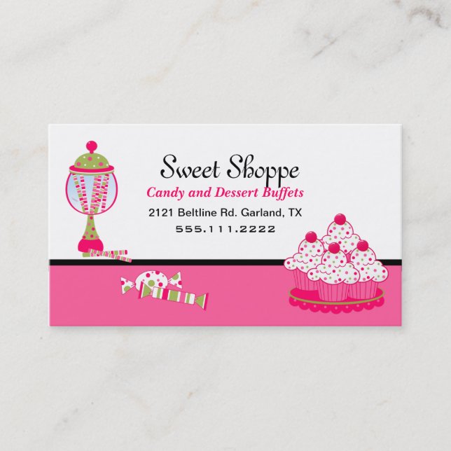 Pretty Candy and Desert Catering Business Card (Front)