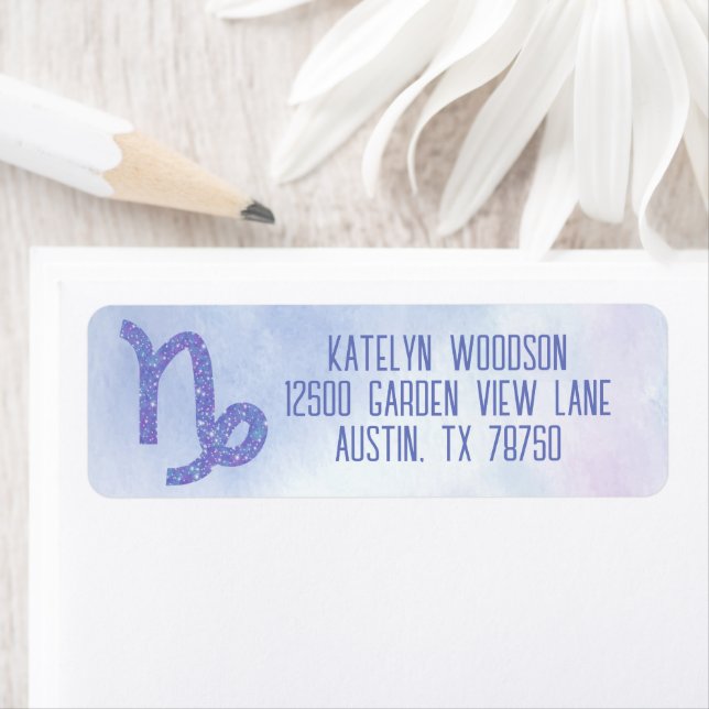 Pretty Capricorn Astrology Sign Return Address (Insitu)