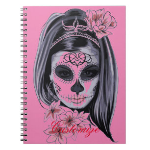 Pretty Carnival mask woman skull Thunder_Cove Notebook