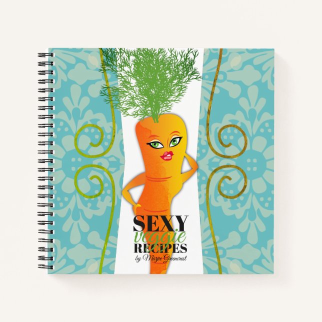 Pretty carrot vegan vegetarian cookbook recipe notebook (Front)