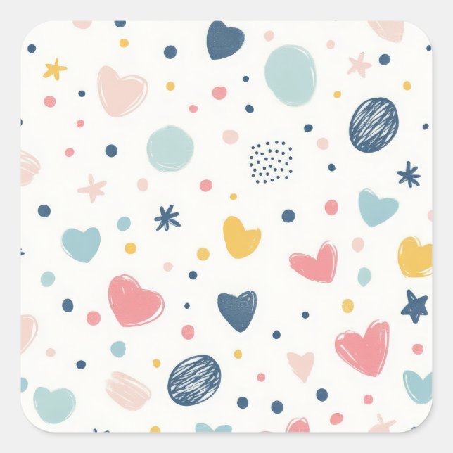 Pretty Cartoon Sky Square Sticker (Front)