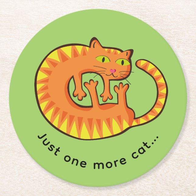 Pretty Cat, cat, kitten Round Paper Coaster (Front)
