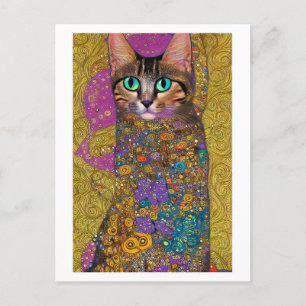 Pretty Cat - in the style of Klimt Postcard