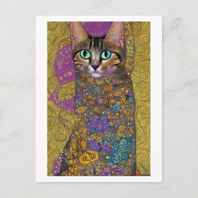 Pretty Cat - in the style of Klimt Postcard (Front)