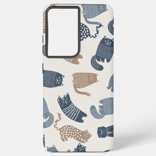 Pretty Cat Patterns Samsung Galaxy S21 Ultra Case (Back)