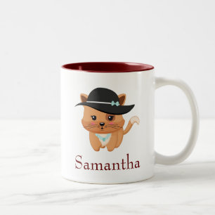 Pretty Cat Two-Tone Coffee Mug