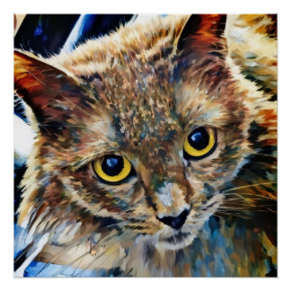 Pretty Cat With Stunning Eyes Glossy Poster