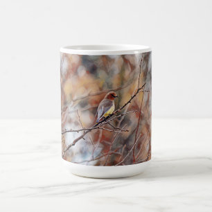 Pretty Cedar Waxwing Bird Photo Art Mug Cup
