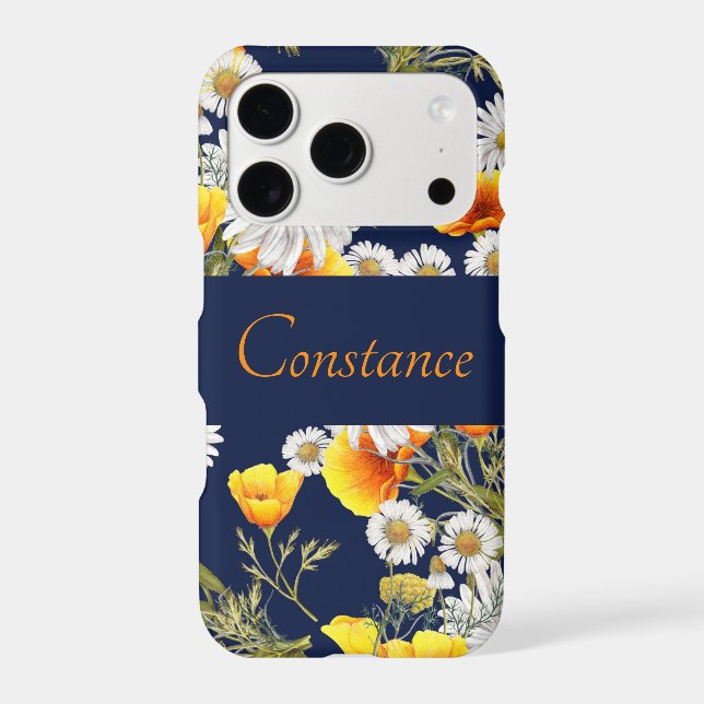 Pretty Chamomile & Poppies Pattern Personalised  (Back)