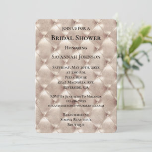 Pretty Champagne Glam Bridal Shower Invitation