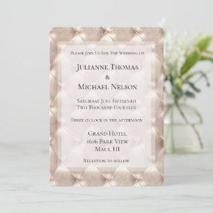 Pretty Champagne Glam Romantic Wedding Invitation