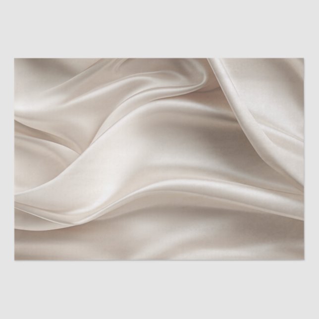 Pretty Champagne Gold Romantic Faux Satin  Tissue Paper (Front)