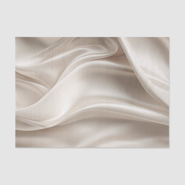 Pretty Champagne Gold Romantic Faux Satin Wedding Tissue Paper (Front)