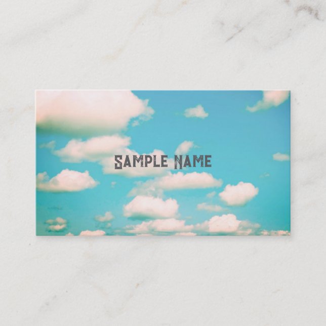 pretty cheerful turquoise blue sky and clouds  business card (Front)