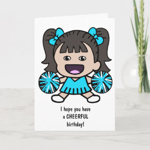 Pretty Cheerleader Birthday Card for Girls
