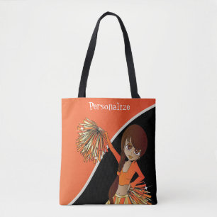 Pretty Cheerleader Girl - Orange Tote Bag