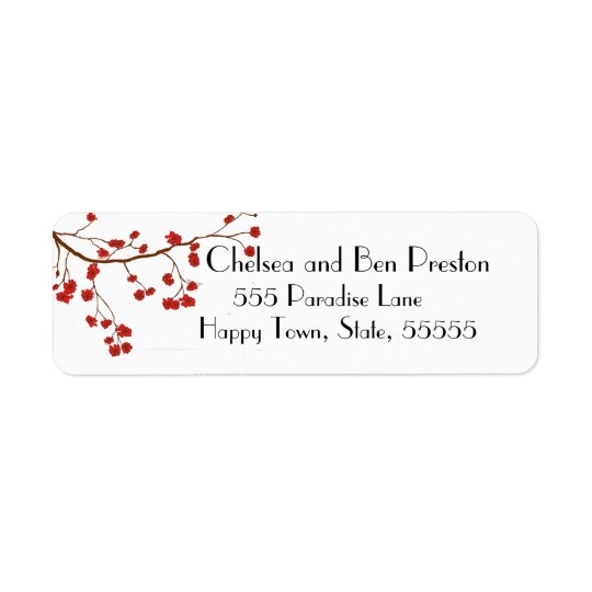 Pretty Cherry Blossom Flowers Return Address Label