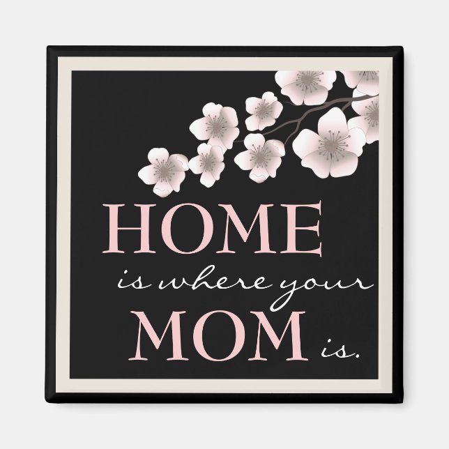 Pretty Cherry Blossom Mum & Home Magnet (Front)