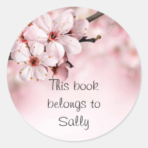 Pretty Cherry Blossoms Personalised Classic Round Sticker