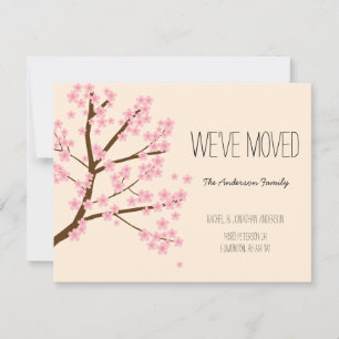 Pretty Cherry Blossoms Sakura Tree We've Moved Card