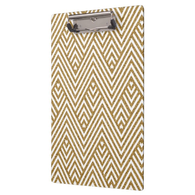 Pretty chevron zigzag diamond shapes pattern clipboard (Left)