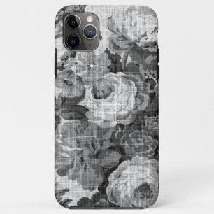 Pretty Chic Black White Vintage Floral iPhone 11 Pro Max Case