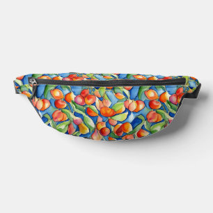 Pretty Chic Colourful Apricots Botanical Watercolo Bum Bags