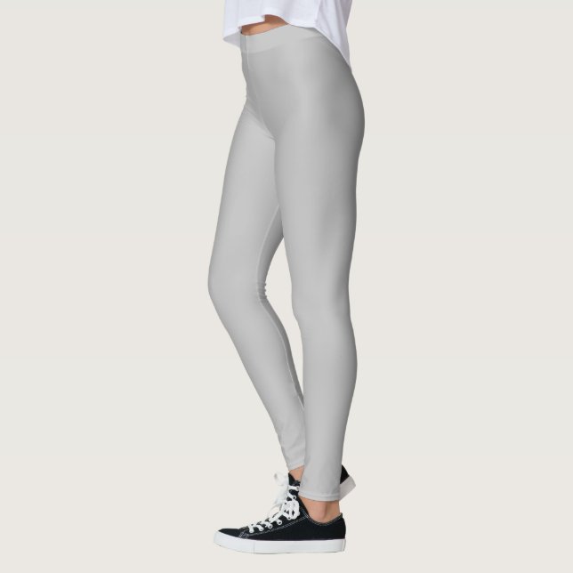 Pretty Chic Faux Silver Solid Colour Leggings (Left)