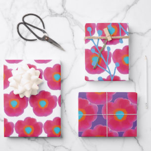 Pretty Chic Floral Watercolor Wrapping Paper Sheet