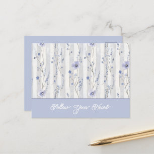 Pretty Chic Lavender Floral Stripes Postcard