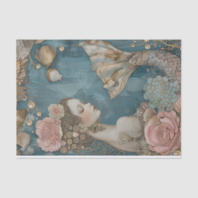 Pretty Chic Mermaid Decoupage Tissue Paper (Front)