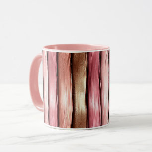 Pretty Chic Pink Gold Stripes Birthday Mug