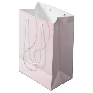 Pretty Chic Pink Pearls Bridal Shower Medium Gift Bag