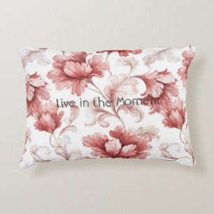 Pretty Chic Red Flowers Decorative Cushion