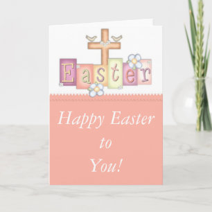 Pretty Christian Cross Easter Greetings Card