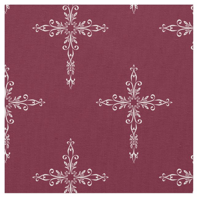 Pretty Christian Cross Religious Fabric (Close Up)