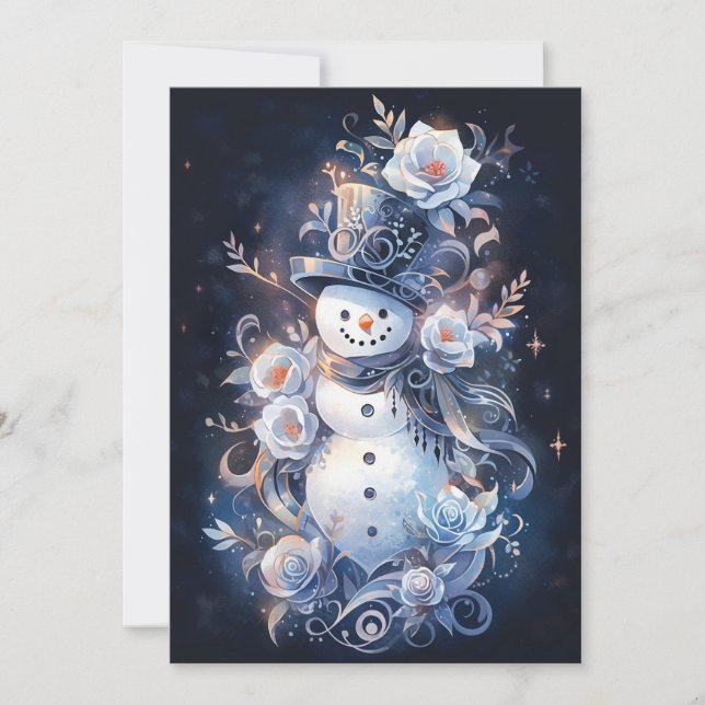 Pretty Christmas Cards - Frosty The Snowman (Front)