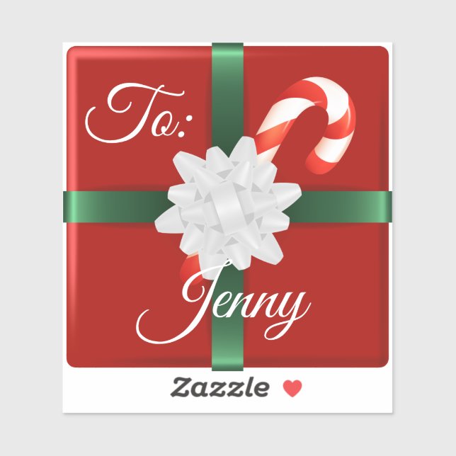 Pretty Christmas gift wrap ribbon name tag (Sheet)