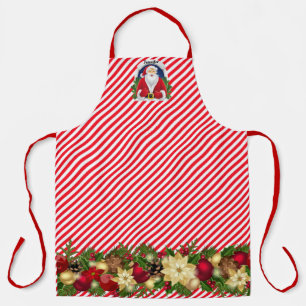 Pretty Christmas Holiday Hostess Apron Custom Name