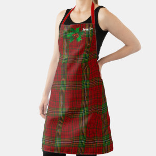 Pretty Christmas Holiday Hostess Apron Custom Name