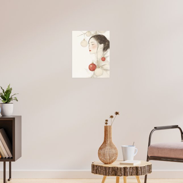Pretty Christmas Lady  Poster (Living Room 3)