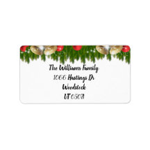 Pretty Christmas Ornaments Return Address Label